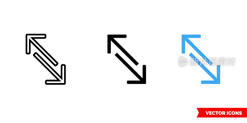 Transfer icon of 3 types. Isolated vector sign symbol